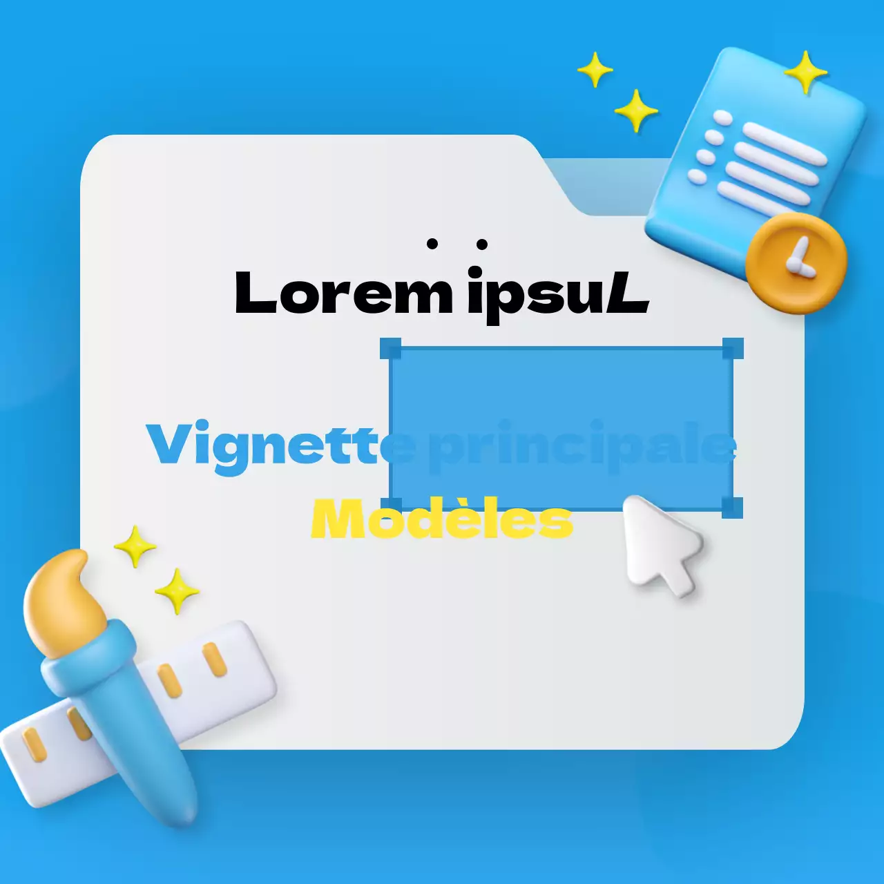 Une collection moderne de vignettes en bleu Newsletter