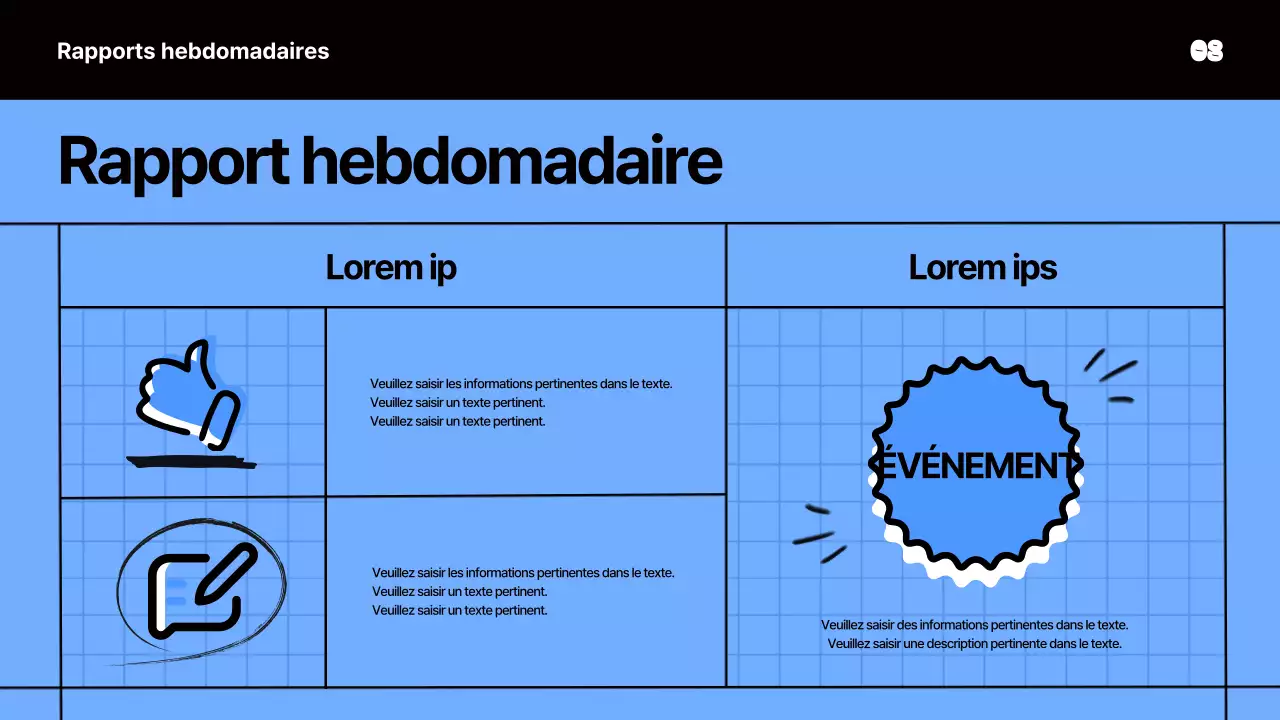 Matériel de réunion kitsch en bleu