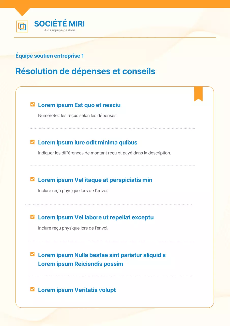 Explication de base de la création d'une résolution de dépenses avec un arrière-plan bleu et jaune