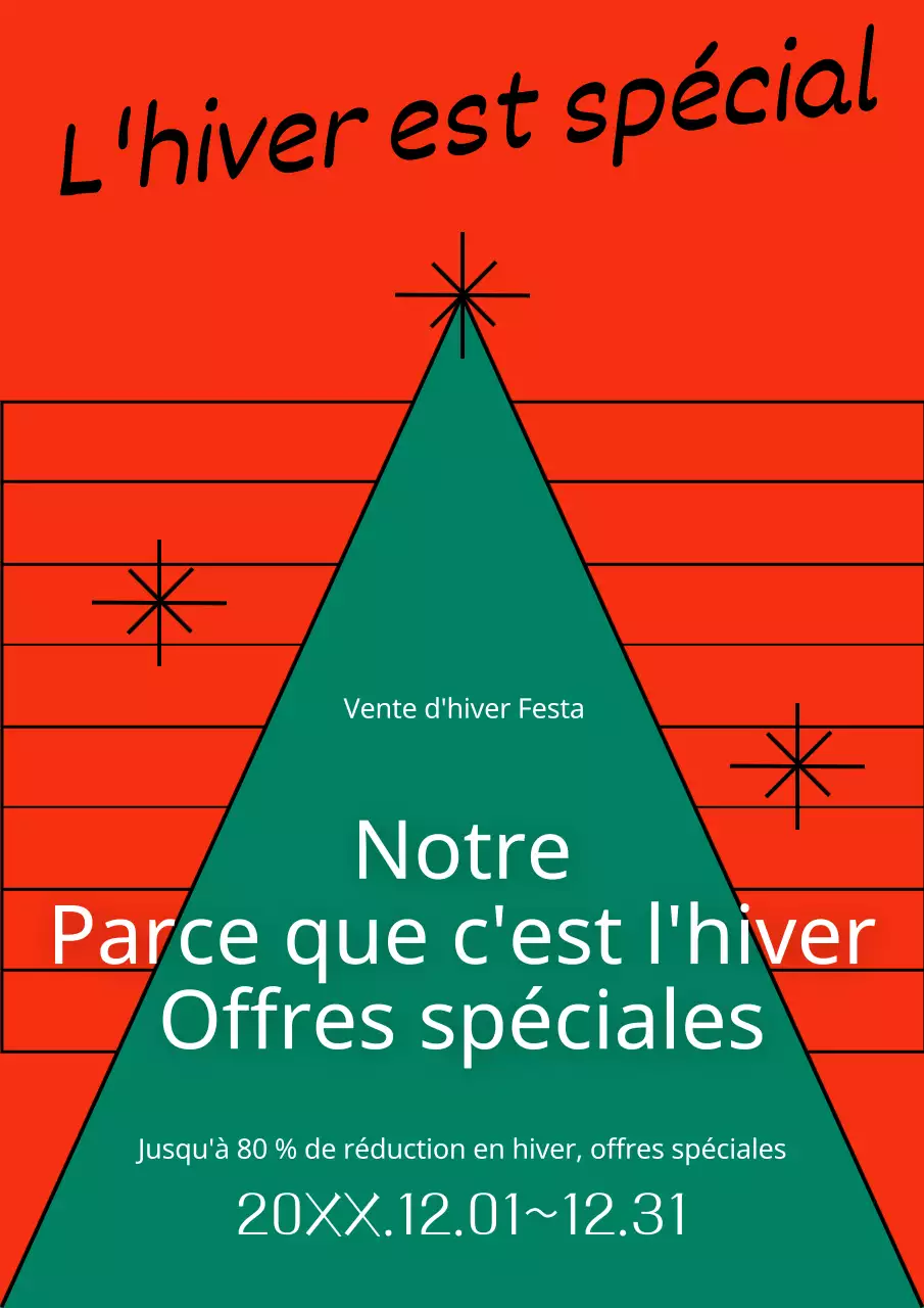 Promouvoir un simple événement de Noël en rouge et vert