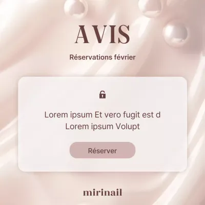 Annonce de rendez-vous pour un salon de manucure de luxe en beige