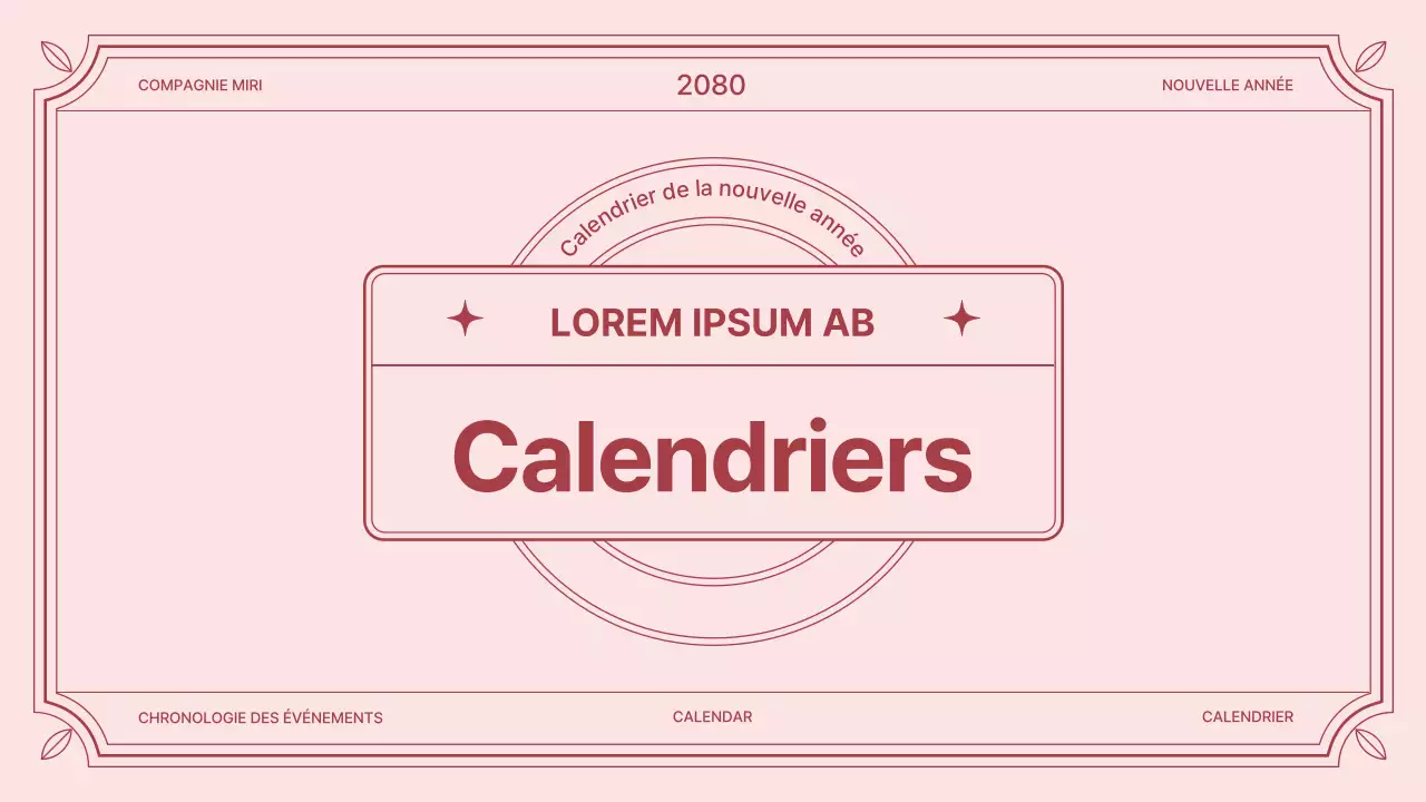 Calendrier classique en rose et bleu clair