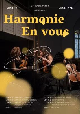 Promouvoir le recrutement de l'orchestre classique noir et jaune
