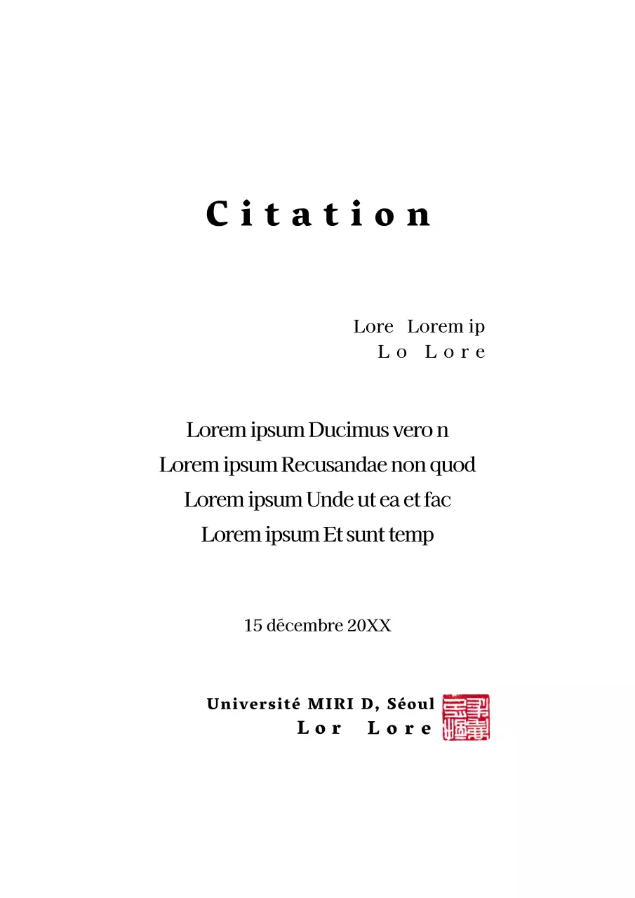 Université Citation propre et élégante