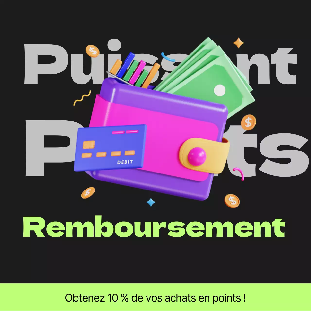 Poste de paiement des points Cyberpunk en noir et vert lime