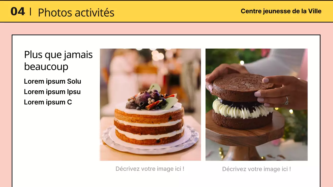 Présentation du programme du centre jaune et rose