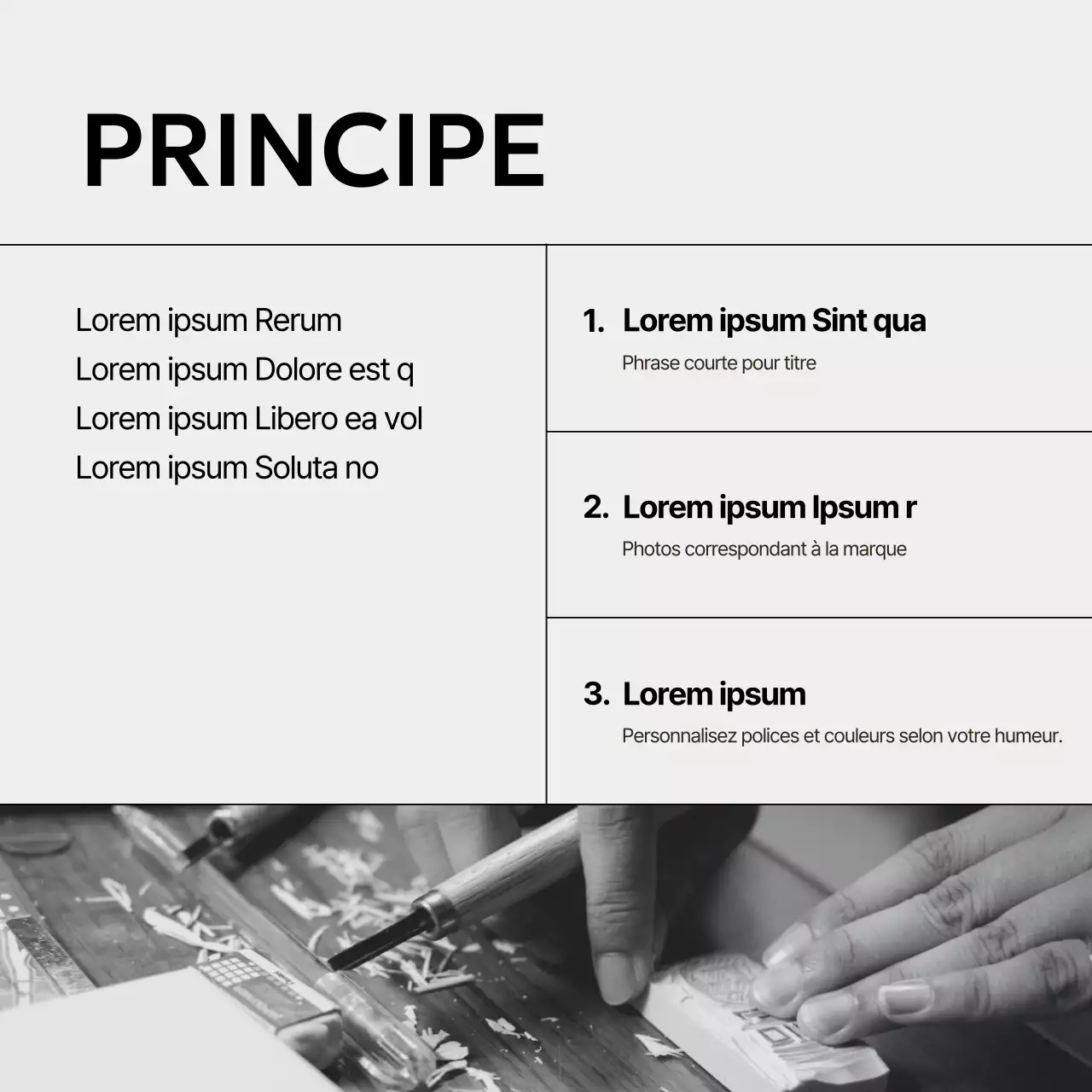 Articles de marque sur l'intérieur minimaliste en noir et blanc