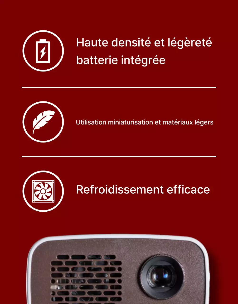Description d'un produit électronique rouge et simple