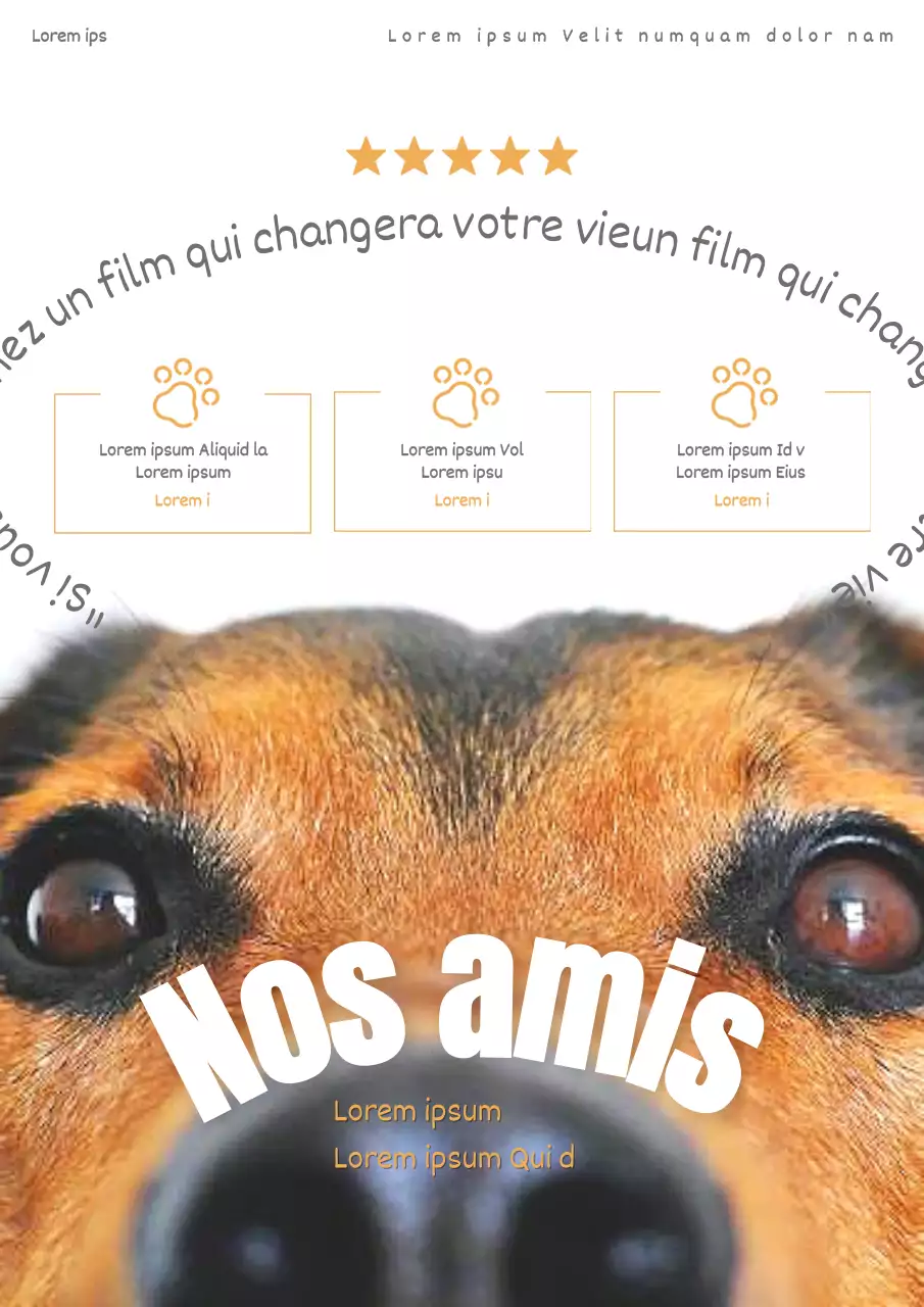 Promotion d'un film de chiot simple en orange