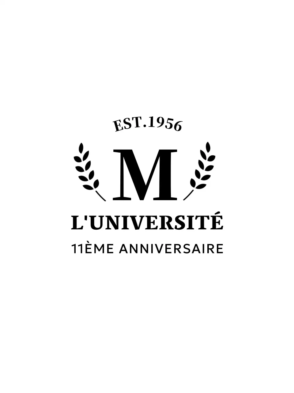 Concept simple de souvenir d'université avec logo en forme de laurier