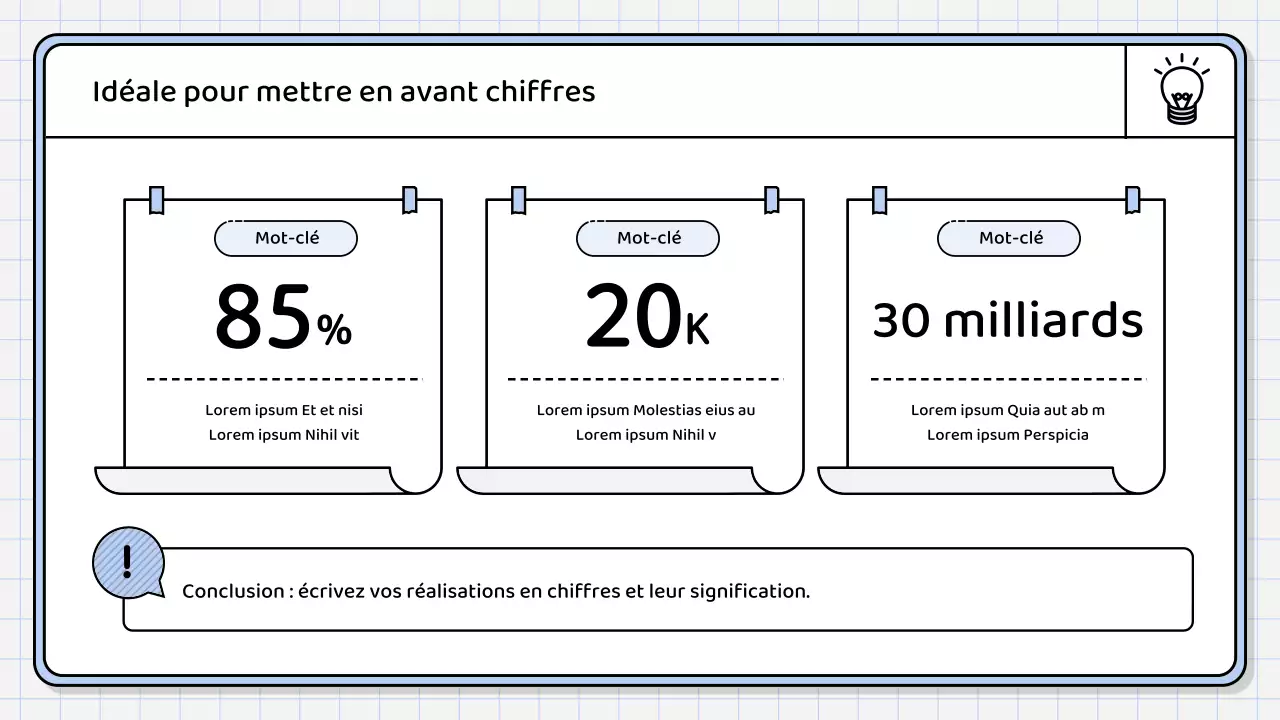 Un rapport de synthèse simple, de couleur bleu clair