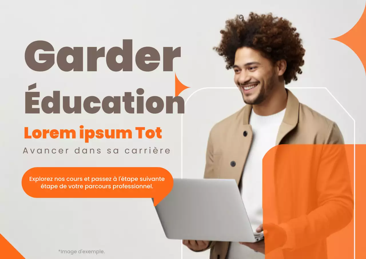Publicité pour l'éducation à la carrière Beige et orange géométrique