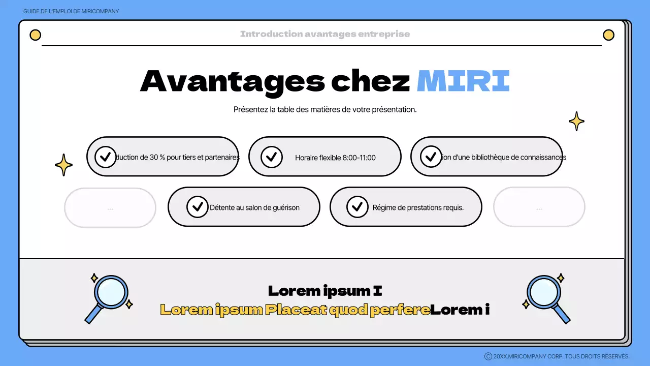 Matériel de formation pour le livre d'accueil bleu et jaune