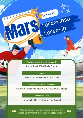 Annonce du Green and Blue Basics Soccer Club