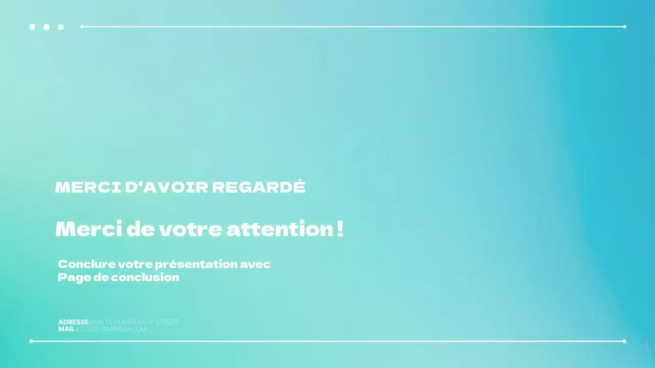 Une présentation d'entreprise simple en bleu et menthe