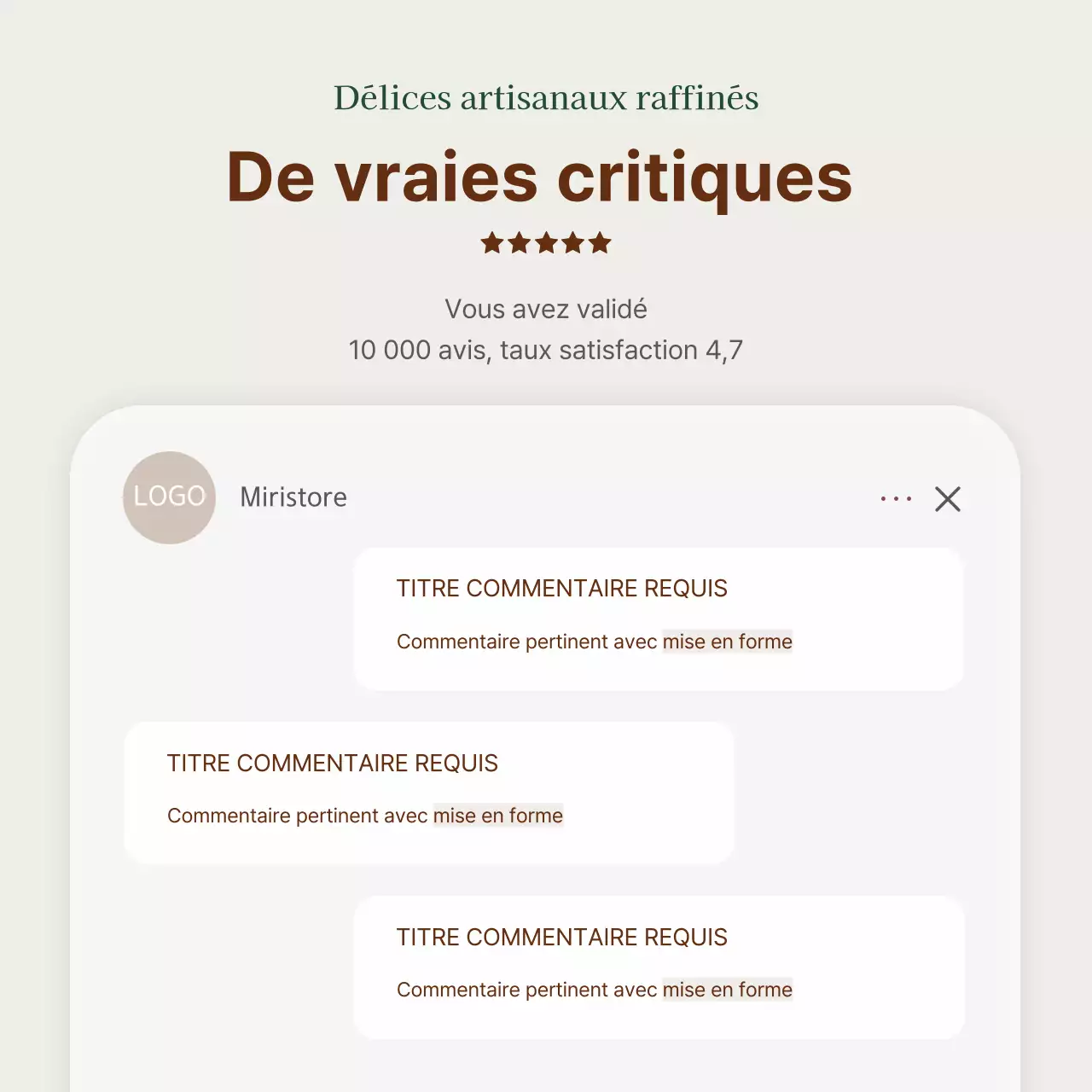 Publicité pour un simple coffret de Noël en hanwa beige et marron