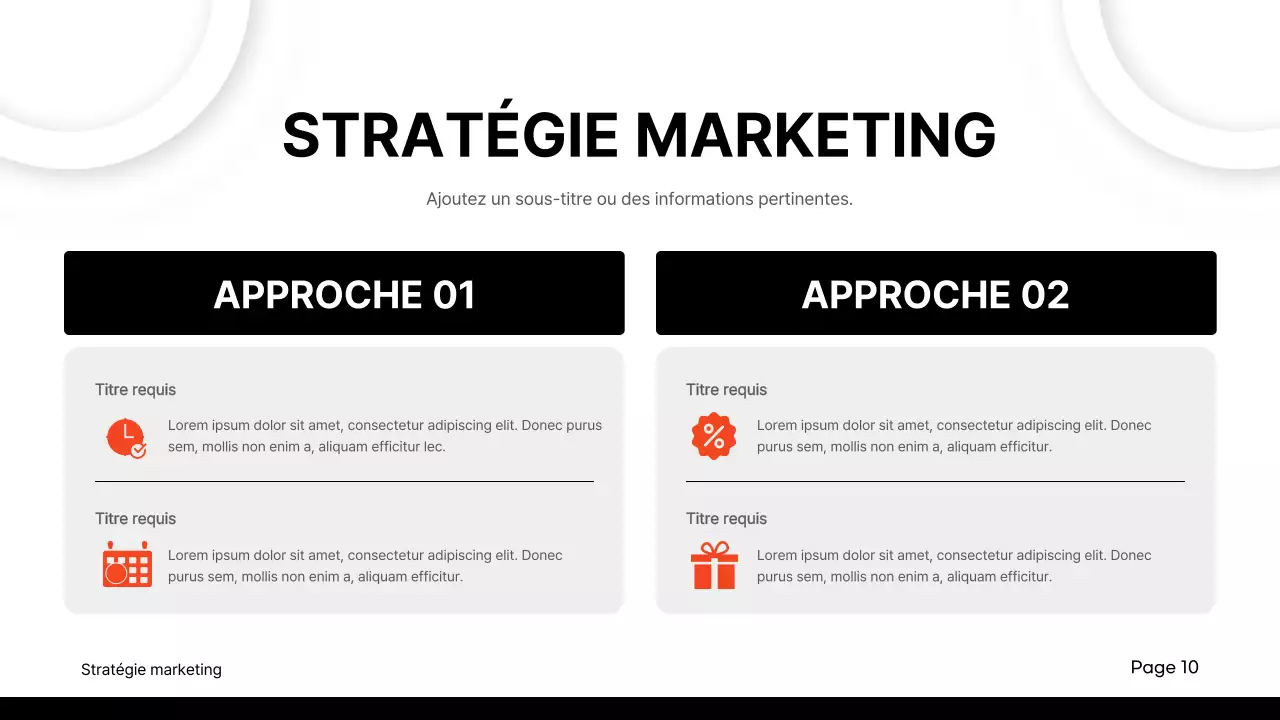 Matériel de rapport d'activité classique noir et rouge