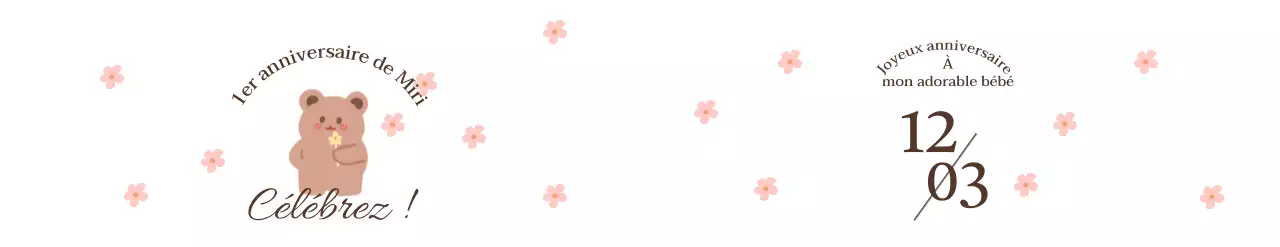 Dessin d'un ours avec des fleurs et d'un festin en pierre avec des motifs floraux