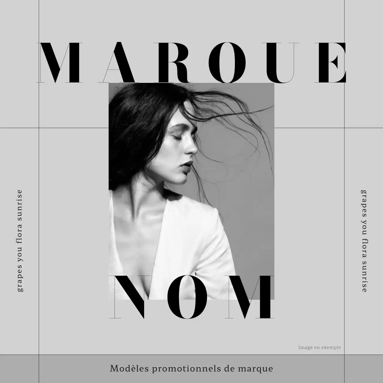 Marketing d'une marque de vêtements de mode moderne en noir et blanc