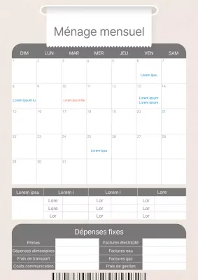 Un planificateur de budget ménager kitsch rose et gris