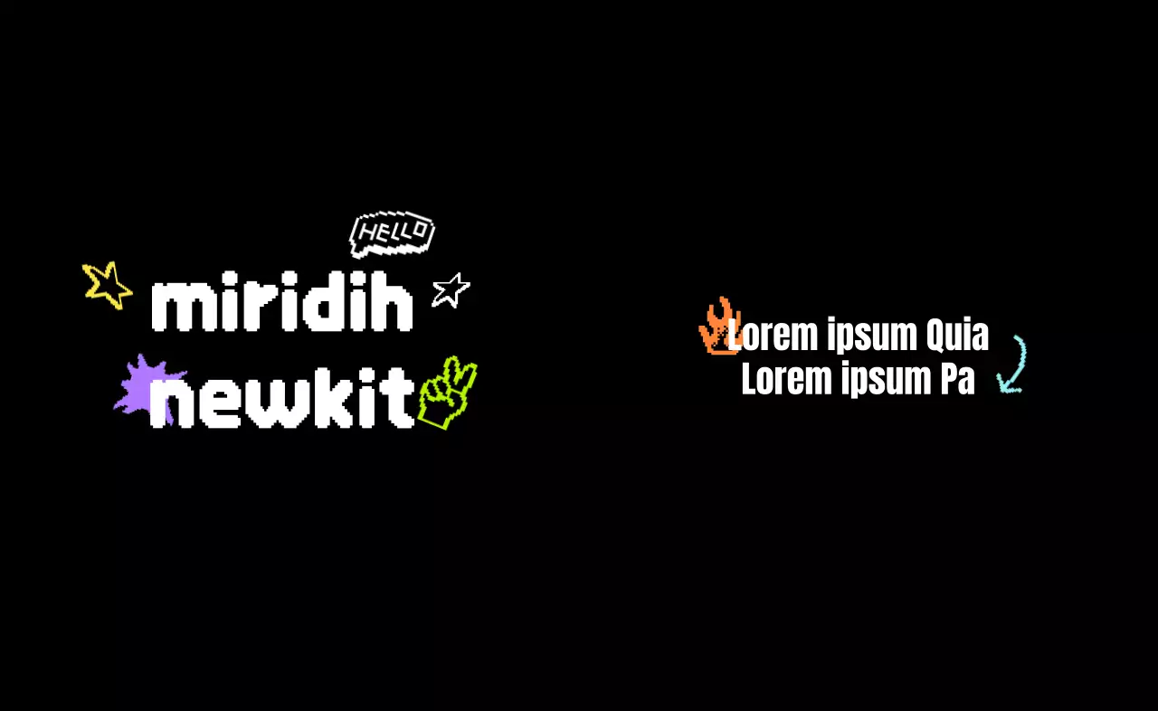 Kit de bienvenue avec un concept pixel art branché