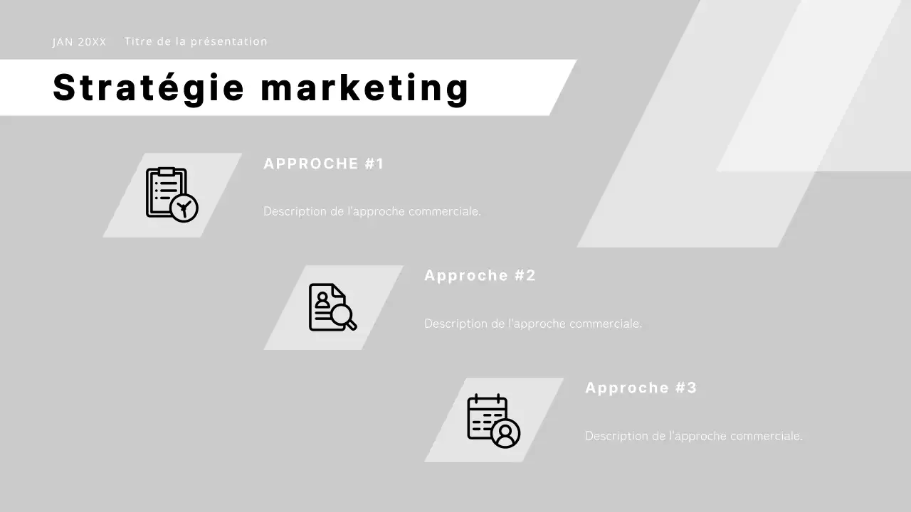 Proposition d'affaires moderne en noir et blanc