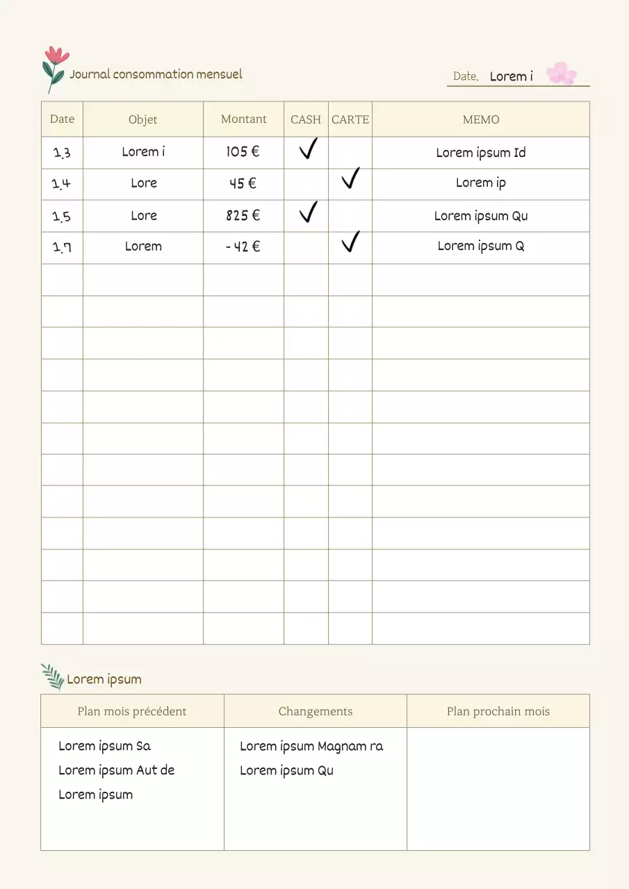 Un agenda simple en ivoire et beige