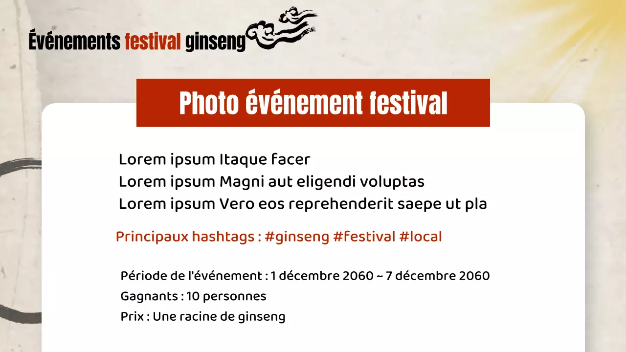 Guide de la fête traditionnelle du ginseng rouge et beige