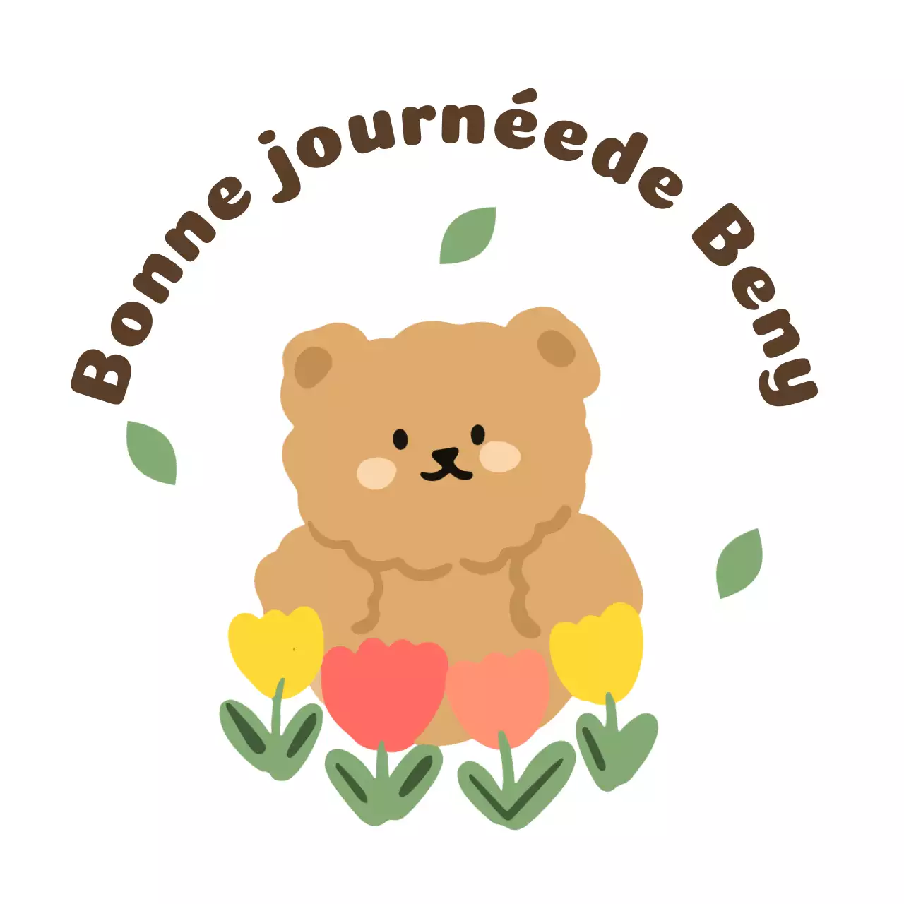 Papier à lettres avec fleurs et ours en peluche mignon