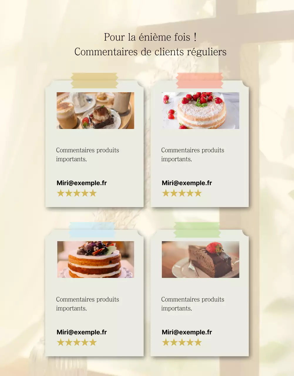 Annonce de la vente d'un simple gâteau beige et ivoire