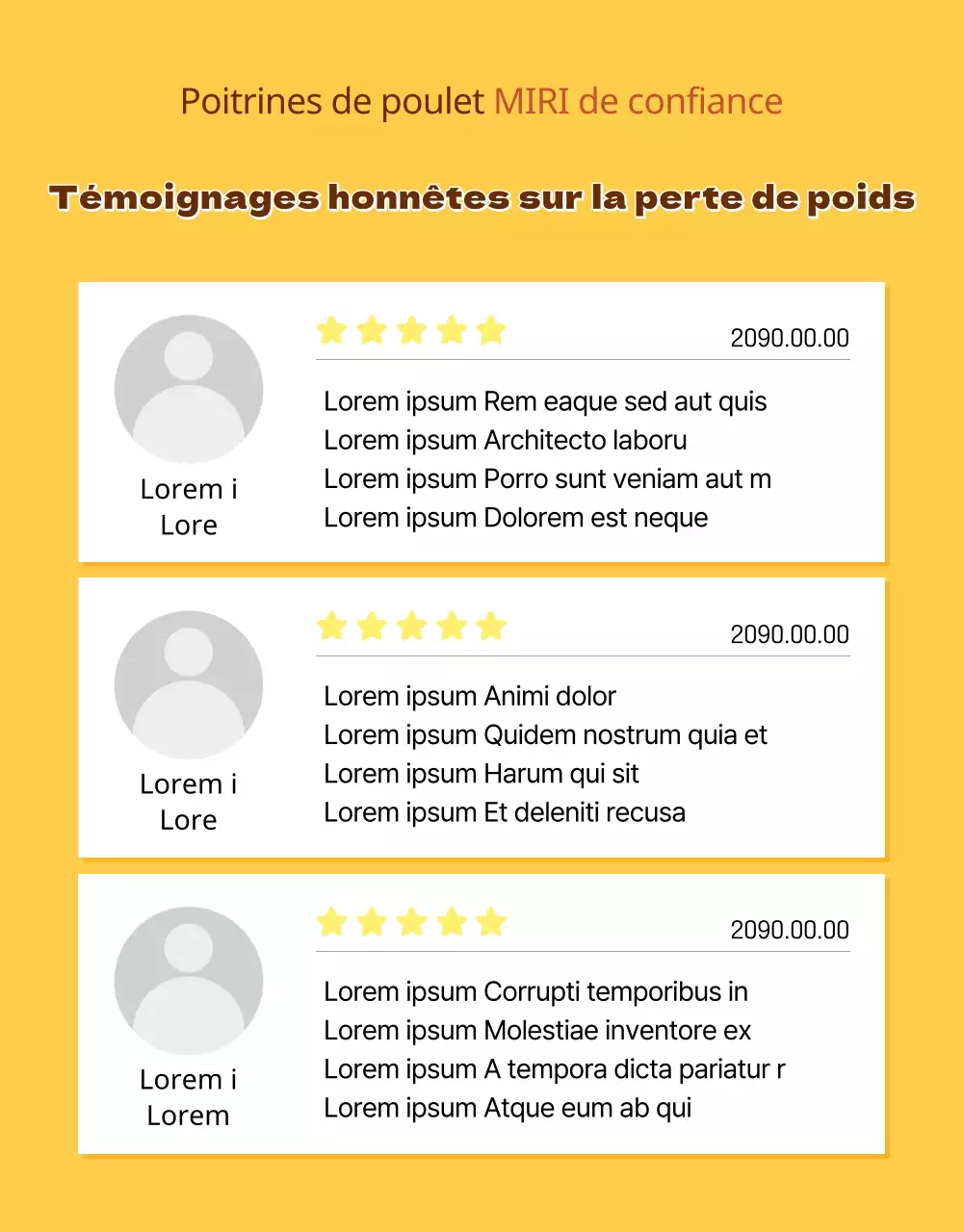 Promouvoir les produits à base de blanc de poulet jaune et brun