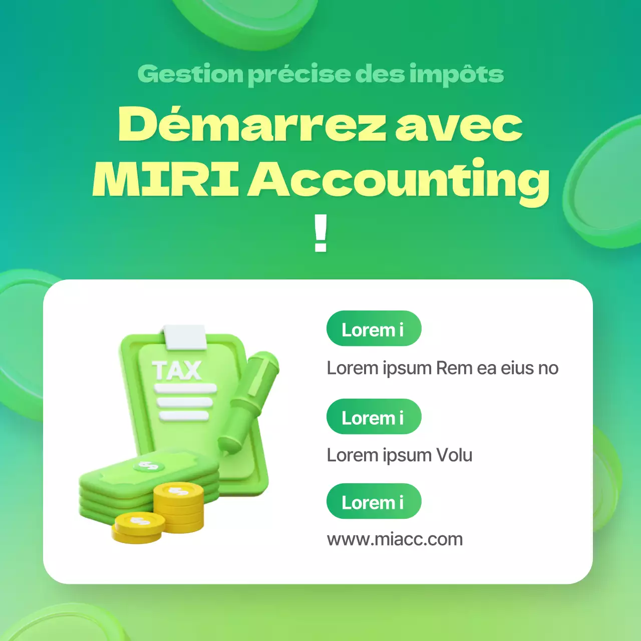 Explication moderne de la fin de l'exercice comptable sur fond vert