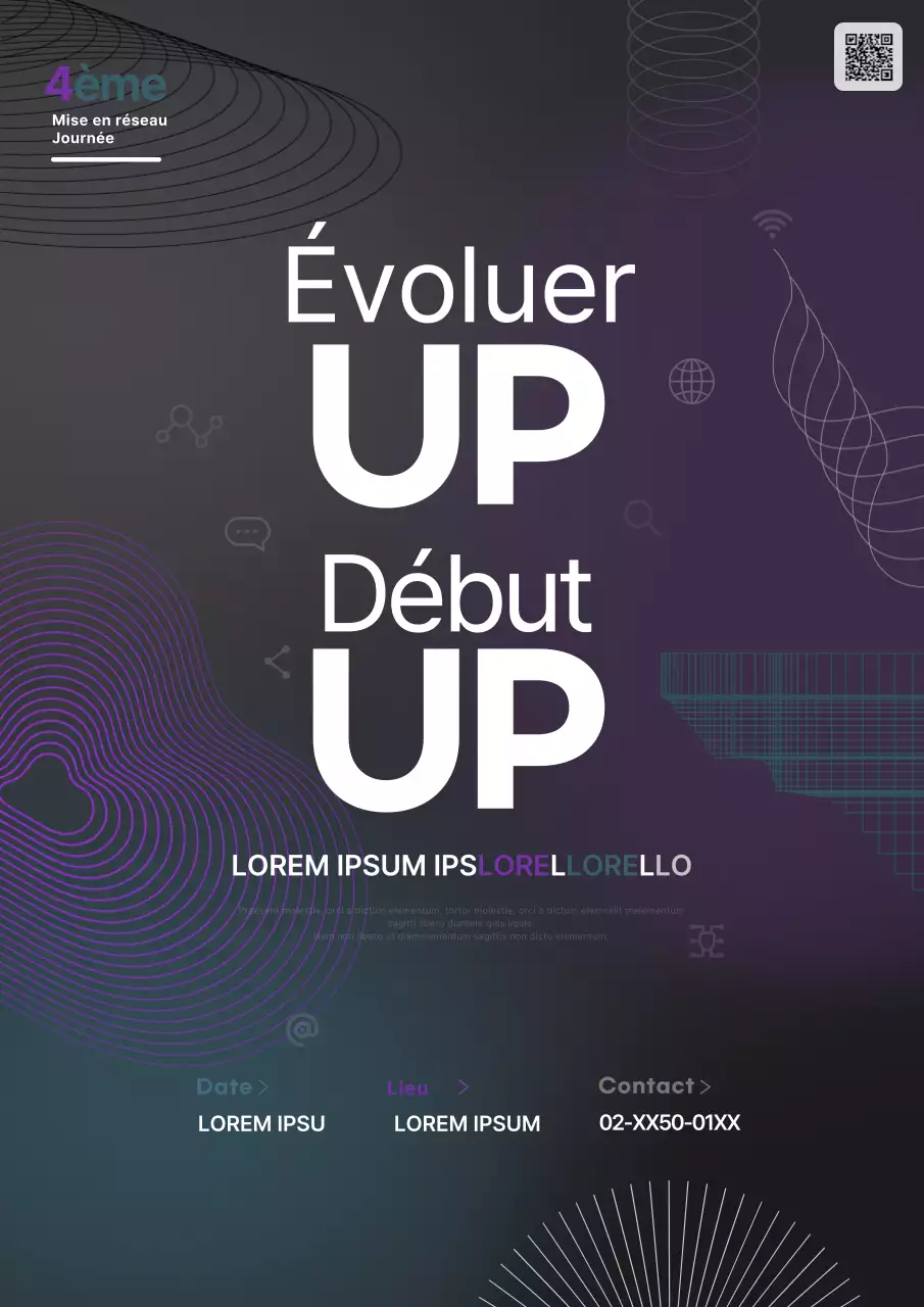 Promouvoir une journée de réseautage géométrique violet et vert