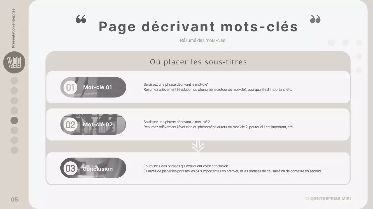 Rapport de mise en page moderne en beige et gris