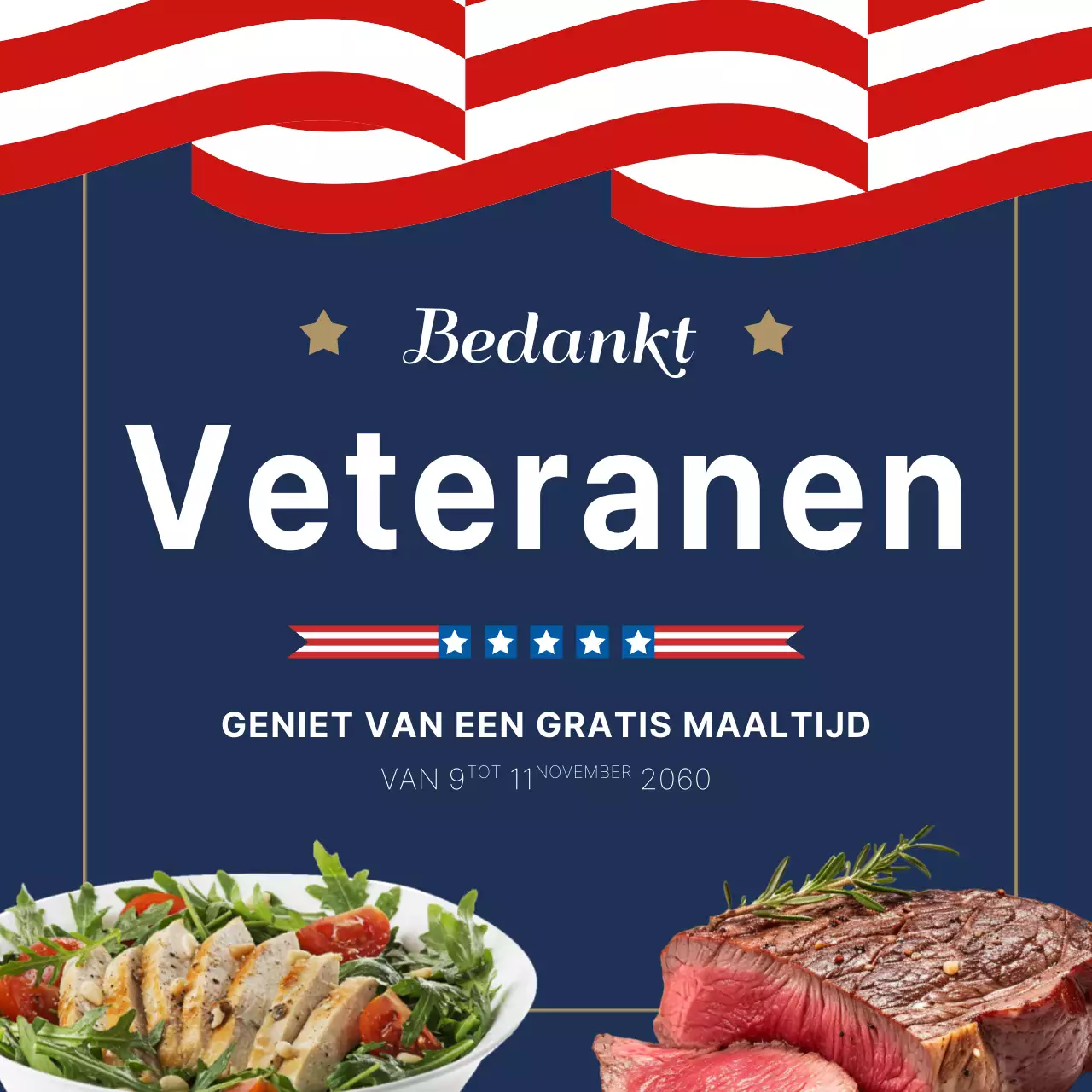 Marine en rood eenvoudige Veteranendag reclame