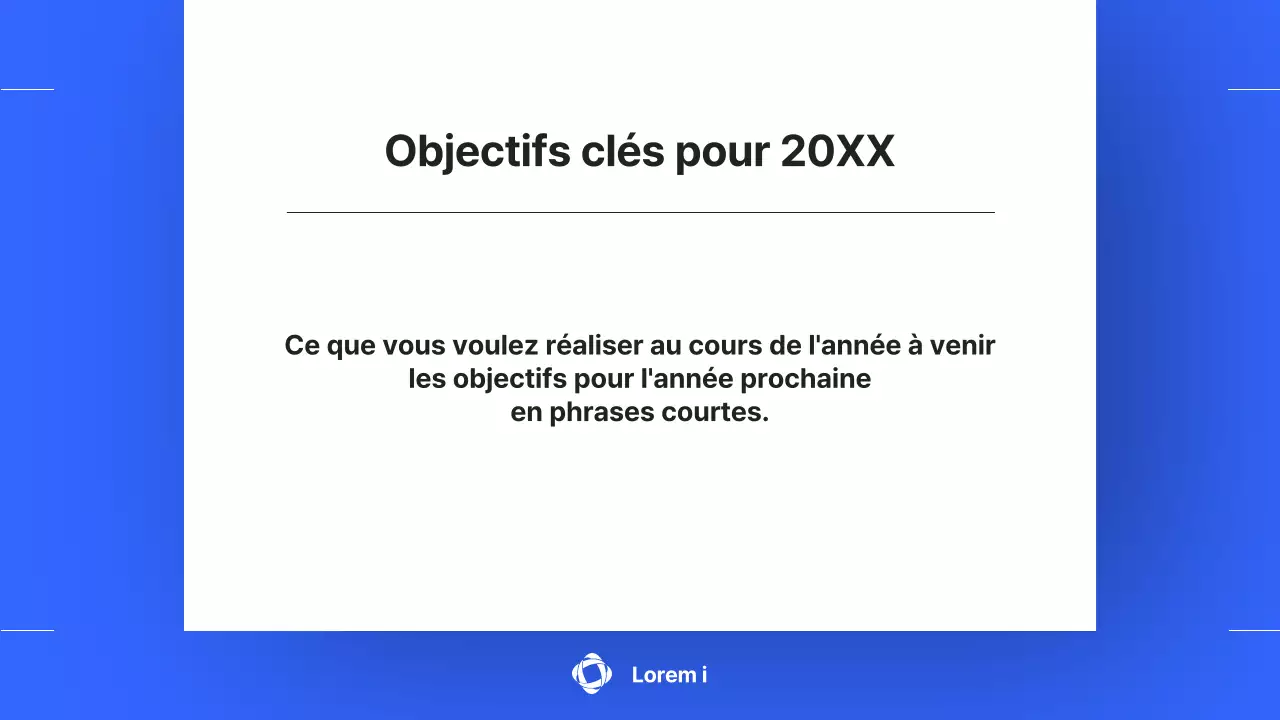 Un simple rapport de performance de fin d'année en bleu