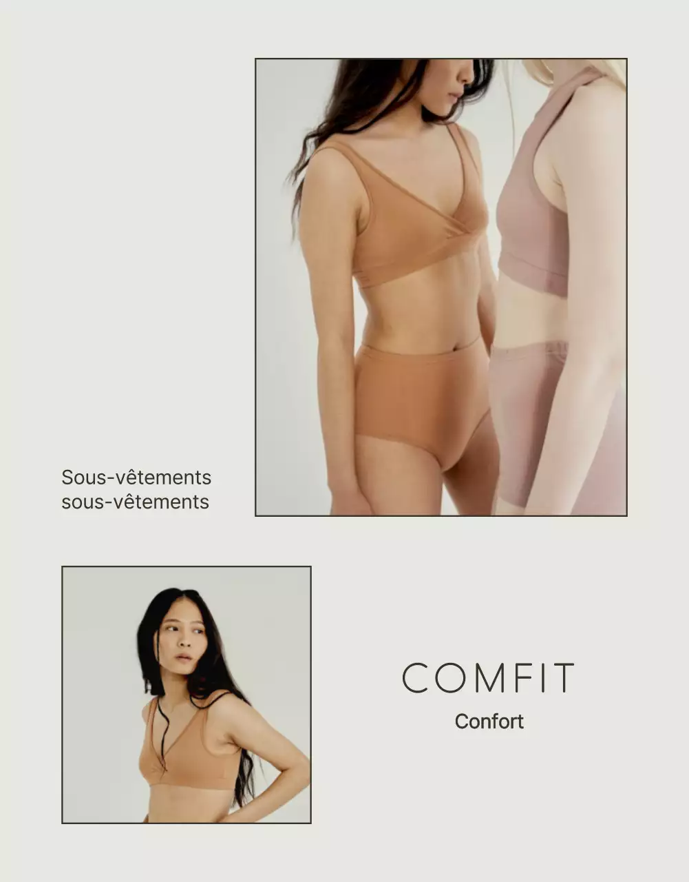 Publicité simple pour des sous-vêtements en blanc et chartreuse