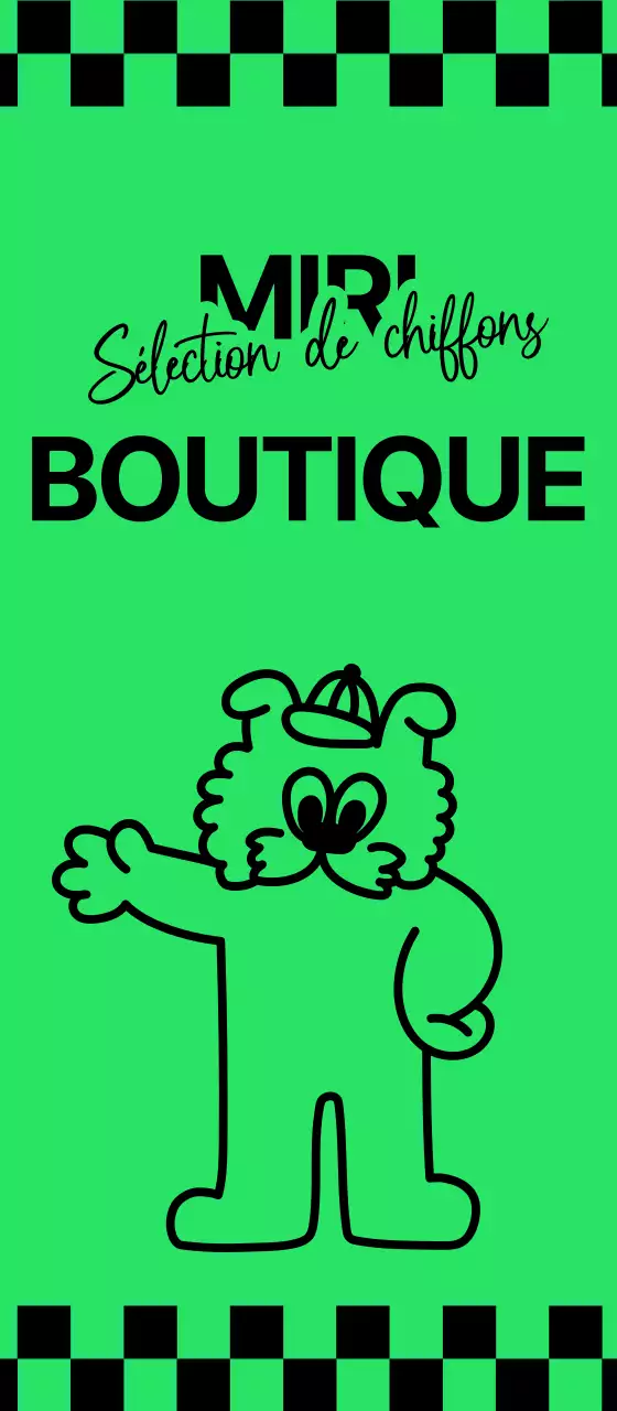 Un magasin de vêtements avec des damiers et des personnages pop