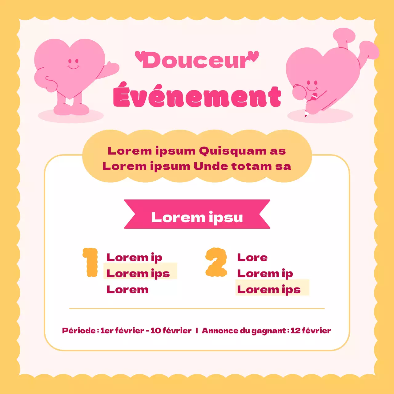 Une jolie publicité pour la Saint-Valentin en rose et bleu clair