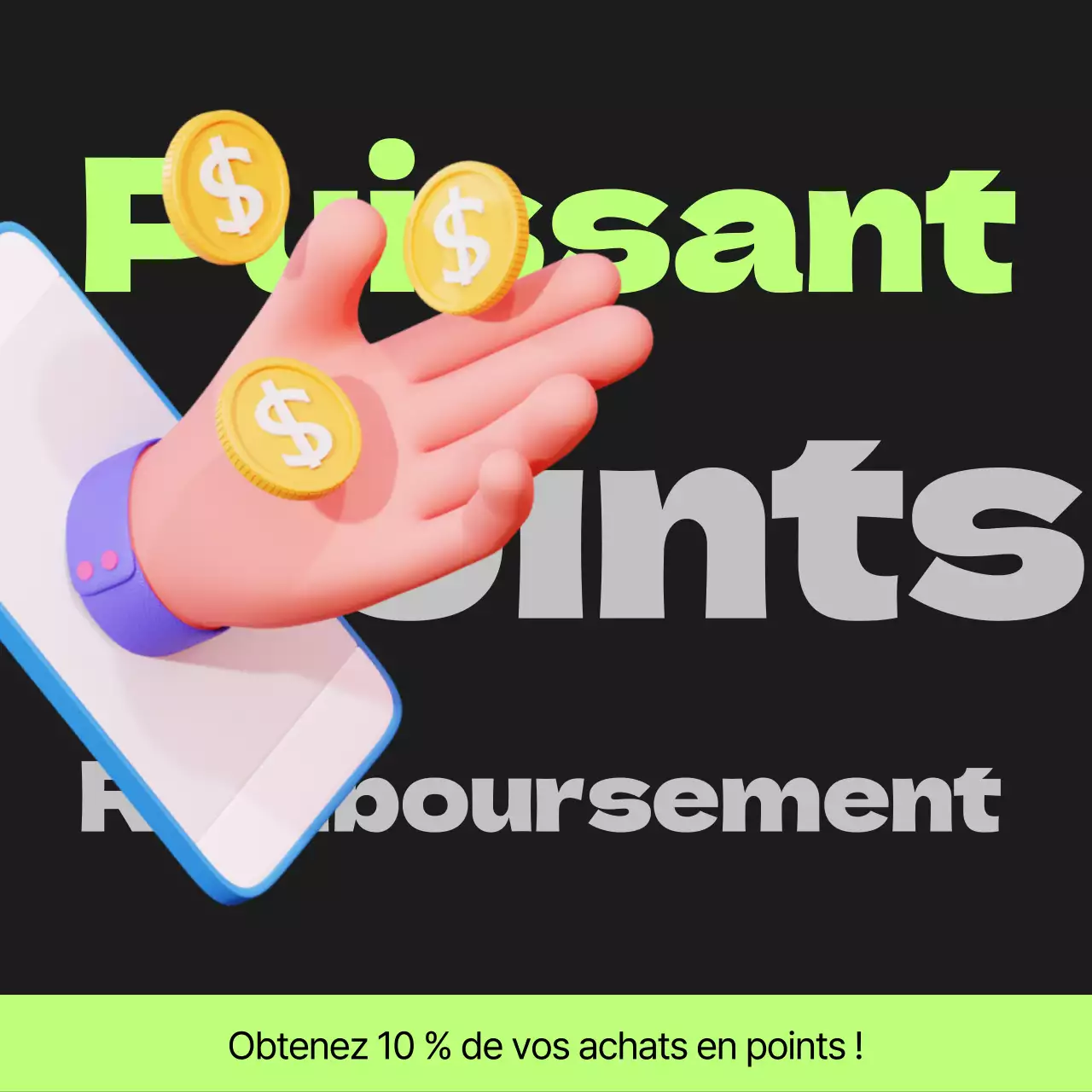 Poste de paiement des points Cyberpunk en noir et vert lime