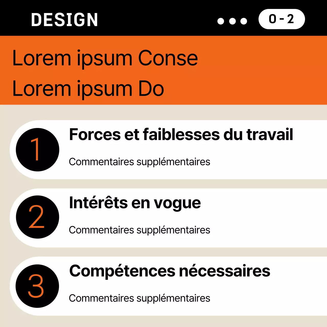 Plan d'affaires simple en orange et beige