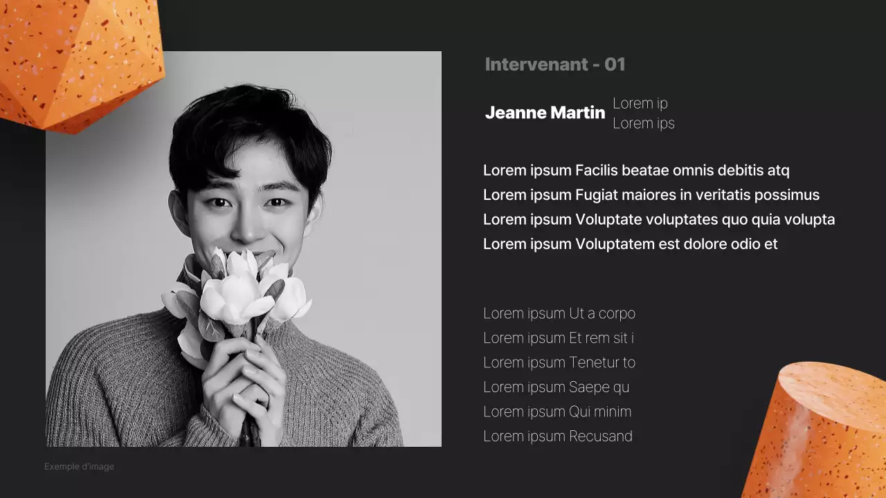 Un prospectus de conférence moderne en noir et orange