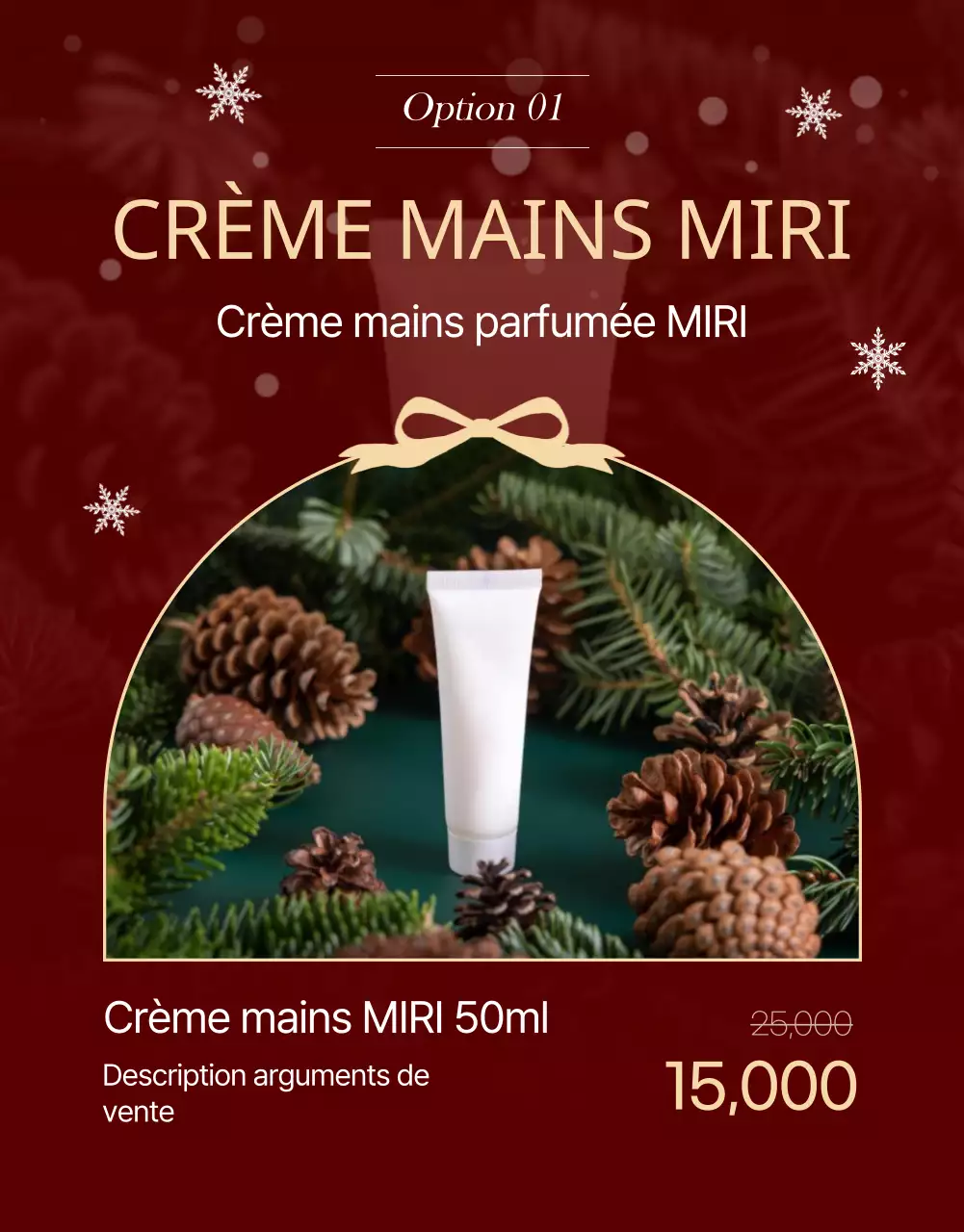 Promouvoir une vente de Noël luxueuse en rouge et jaune