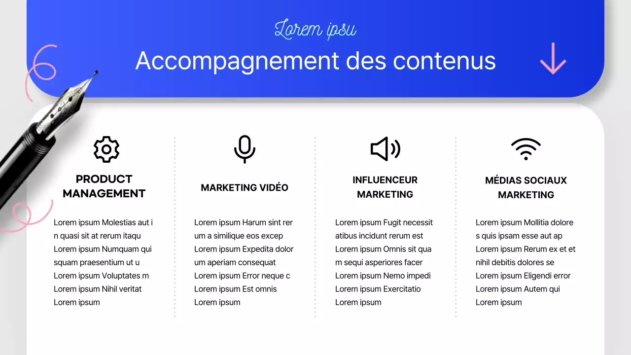 Lettre de motivation d'une entreprise de narration moderne en bleu et rose