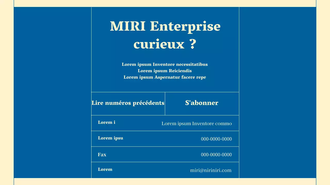 Lettre d'information minimaliste sur les services aux entreprises en beige et bleu