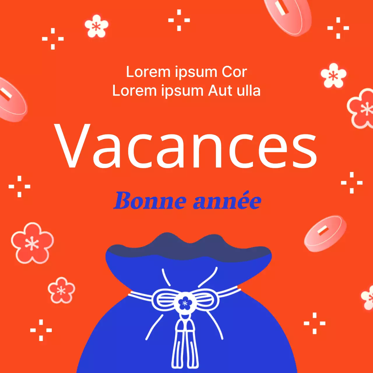 Promouvoir un modèle de vacances orientales en rouge et bleu