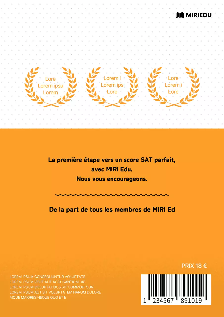 Une touche d'orange et de noir et blanc dans le livre de questions de l'enseignement secondaire supérieur