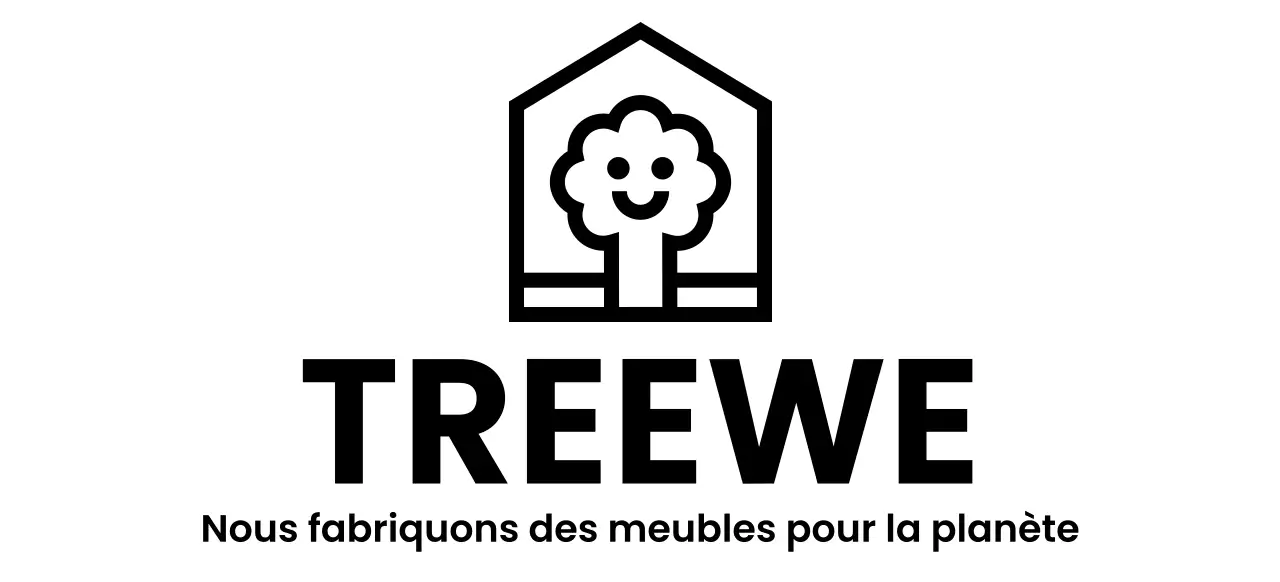 Conception de couleurs d'entreprise de meubles avec logo de marque représentant un arbre dans une maison