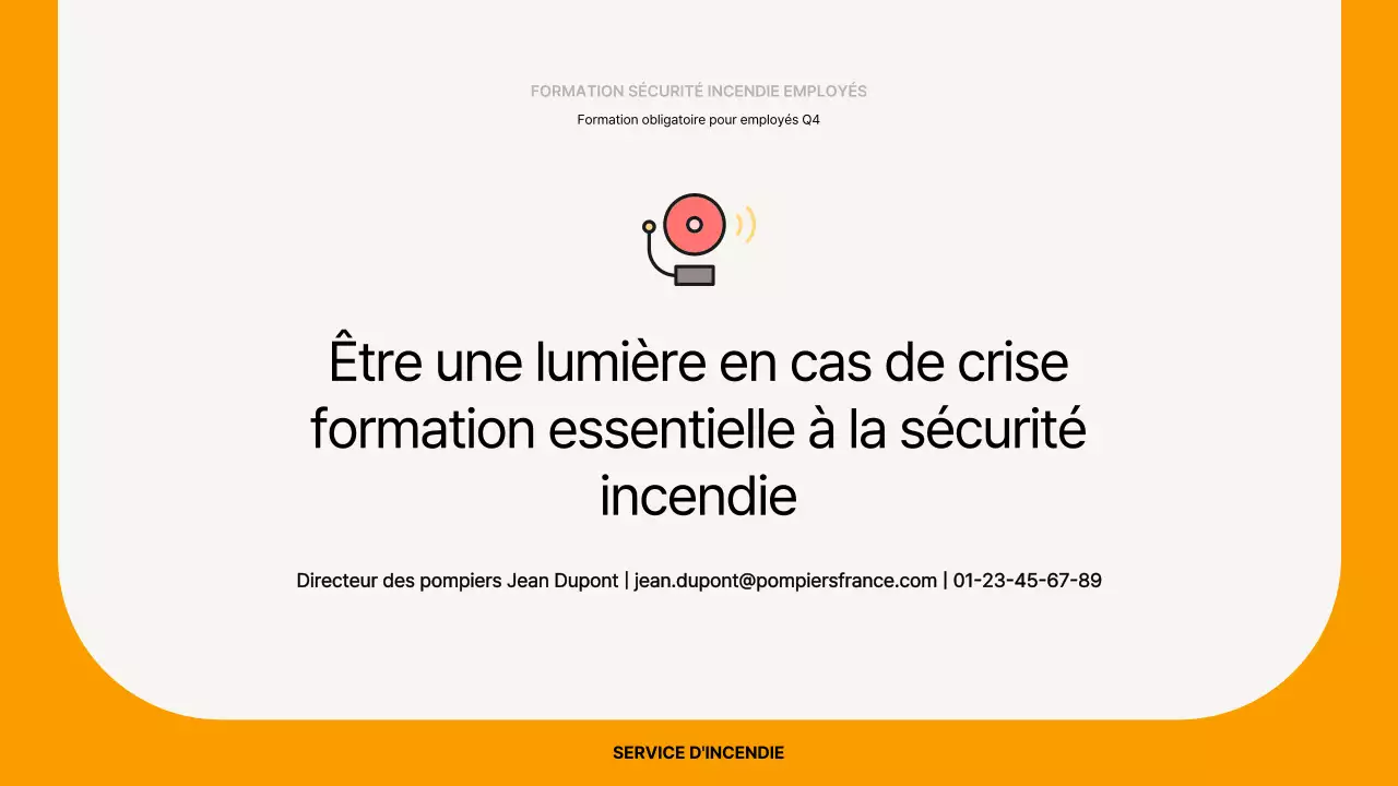 Matériel de formation à la sécurité incendie simple et jaune