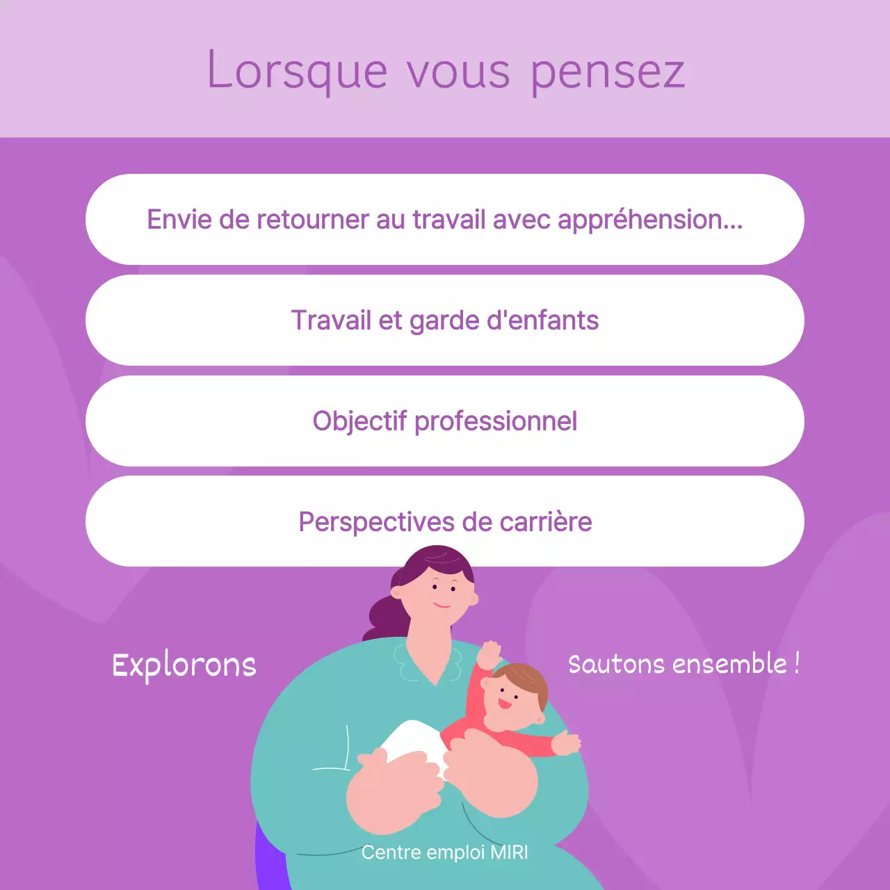 Une proposition simple de couleur mauve et violette pour un programme de promotion de la carrière des femmes
